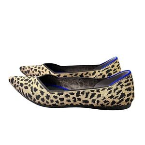 ROTHYS‎ Leopard Print The Point Flats Women Size 7.5 Knit Comfort Shoes